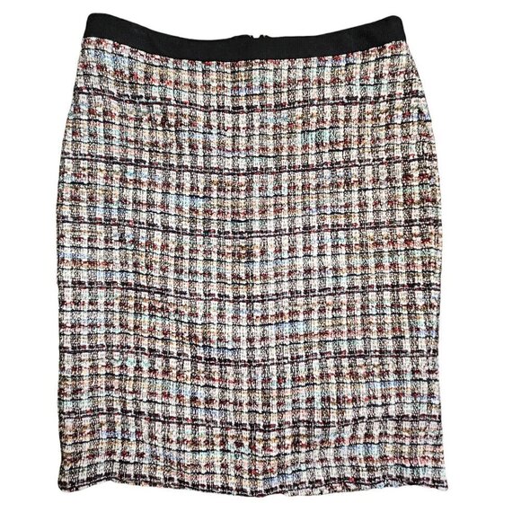 Talbots Bouclé Tweed Pencil Skirt Womens 10 Plaid Polyester Acrylic Blend - Picture 7 of 8